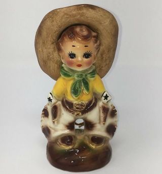 Vintage Josef California Cowboy Ceramic Figurine Western Sheriff Boy