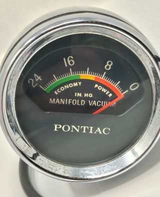 Vintage 1960 ' s Pontiac Vacuum Gauge SCP 2