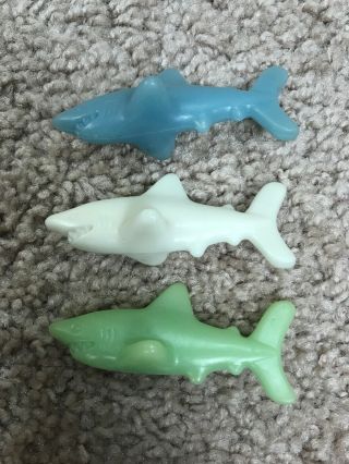 Three Vintage Great White Shark Bites,  Fruit Snacks Gummy Toys