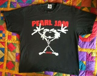 Vtg 90’s Pearl Jam Stickman T Shirt 1993 Ten Tour Man Soundgarden Size Xl