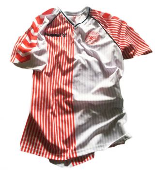 Retro Denmark Hummel Away Football Shirt 1986 Mexico World Cup Vintage L / Xl