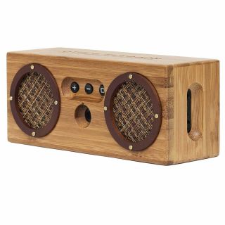 Retro Bluetooth Speaker Portable Vintage Handcrafted Wood 15h Playtime Bamboo