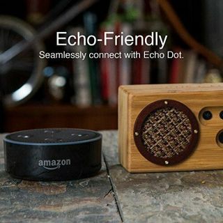 Retro Bluetooth Speaker Portable Vintage Handcrafted Wood 15H Playtime Bamboo 6