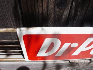Vintage Dr Pepper Soda 3 Piece Metal Advertising Adjustable Door Push Sign 3