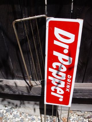 Vintage Dr Pepper Soda 3 Piece Metal Advertising Adjustable Door Push Sign 8