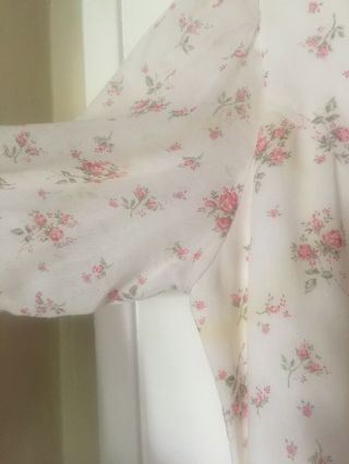 Gunne Sax Size 13 Pink Floral Maxi Long Sleeve Prairie Dress 6