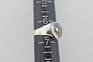 Vintage Sterling Silver 925 Enamel United States Marines Symbol Ring - Size 6.  5 5