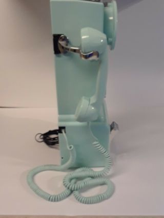 Rare Vintage [TEAL COLOR] 1957 CROSLEY Rotary Pay Phone GREAT Green/Blue 6
