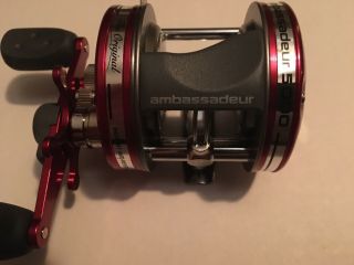 Vintage Abu Garcia Ambassadeur 5000 Casting Fishing Reel Made In Sweden Red