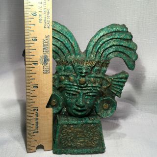 Four Crushed Malachite Figurine Statues Aztec Mayan Vintage Tribal Man Folk Art 8