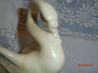 Vintage Fulper Flower Frog Signed Pale Yellow Swan Figural 401 8