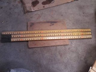 Vintage Dietzgen 6526 Wood Brass Survey Stick Measuring Grade Leveling Rod Usa