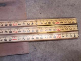 Vintage Dietzgen 6526 Wood Brass Survey Stick Measuring Grade Leveling Rod USA 4