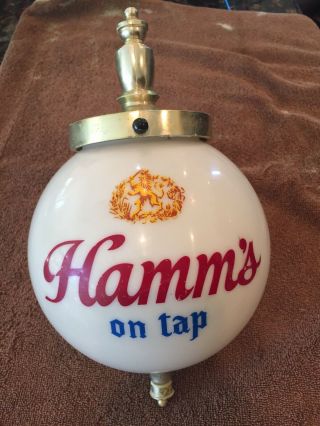 Vintage Hamm’s Lighted Globe Wall Sconce Advertising Hamm’s Beer Sign