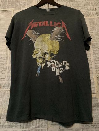 Vtg 80s Metallica Damage Inc Tour Rock Band T - Shirt