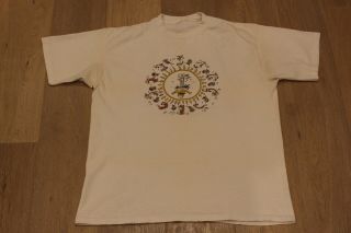Vintage 1990 Grateful Dead Calvin And Hobbes T - Shirt Size Xl White Tee Sun Love
