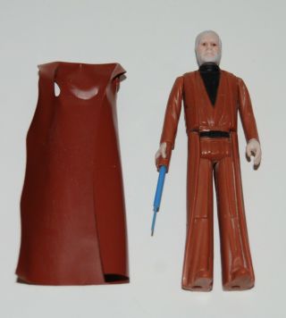 1977 Vintage Star Wars Ben (obi - Wan) Kenobi With Full Card - Back,  Saber & Cape