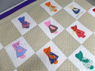 Best Vintage Sunbonnet Sue Quilt Applique & Embroidery Cond