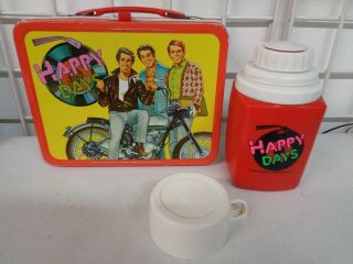 Vintage 1976 Happy Days Metal Lunchbox Complete W/ Thermos