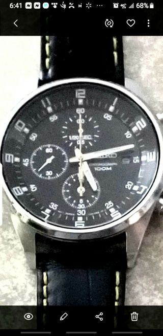 Vintage Seiko Chronograph Stainless Steel Quartz Watch Men 