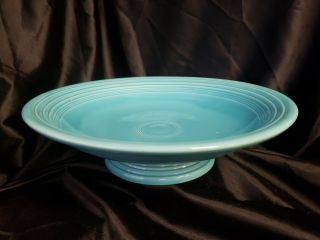 Wow Vintage Fiesta Ware 1936 Turquoise Large Compote Fruit Bowl 12 "