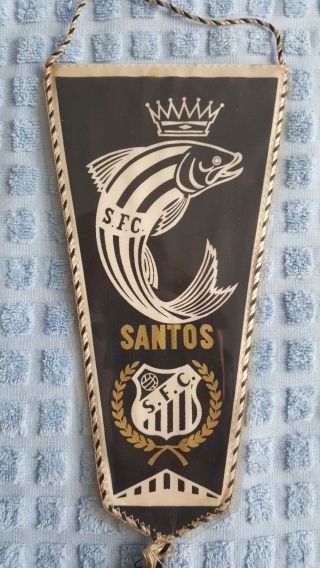 Rare Vintage Fc Santos Football Pennant Flag