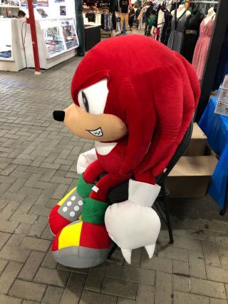 Sonic The Hedgehog Vintage Giant Knuckles Plush.  4’ 2