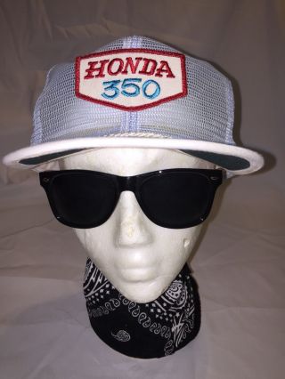 Rare Vintage 70s 80s Honda 350 Motorcycle Patch Snapback Hat Cap Cb350 Cl350 Euc