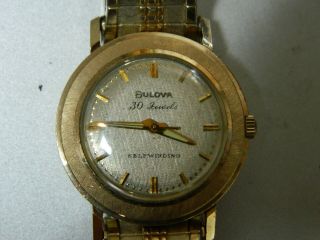 Satin Dial Vintage 1966 Mens Bulova 30 Jewel Selfwinding Automatic Watch