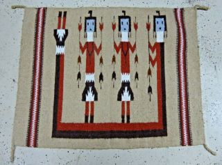 Vintage Navajo 40x31 Saddle Blanket Weaving Rug