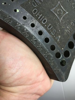Vintage Cast Drill Bit Holder Drill Bit Index C.  T.  D.  Co.  No.  50 Cleveland Ohio 2