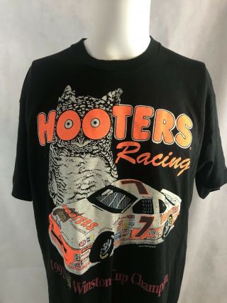 Vtg Hooters Racing Alan Kulwicki 1992 Winston Cup Champion Nascar Tee Sz Xl Rare