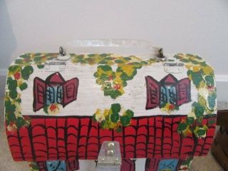 Vintage 1960’s Simon Hand - Painted Wooden House Purse