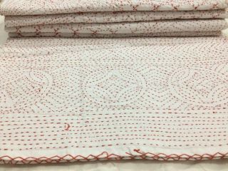 Kantha Quilt Bedspread Cotton Handmade Patchwork Indian Blanket King Size,  Crazy.
