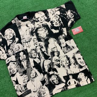 Vtg Rare Marilyn Monroe All Over Print Double Sided Single Stitch Tshirt Size Xl