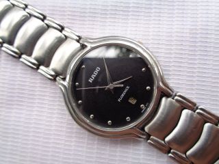 Rare Vintage Swiss Made Sapphire Rado Florence 32 Mm Date Mens Quartz Wristwatch