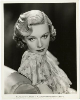 Madeleine Carroll Dramatic Photograph Vintage 1936 Icy Blonde Art Deco Beauty