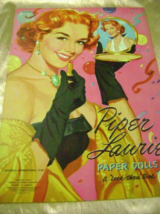Vtg Paper Dolls 1953 Piper Laurie Movie Star Merrill 1950s Nr