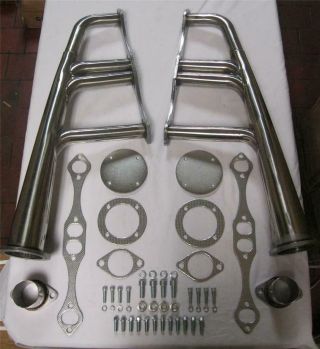 Vintage Retro Chevy 283 305 327 350 400 Stainless Lakester Headers Hot Rat Rod