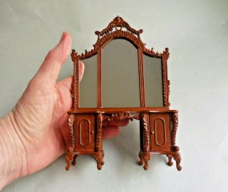 Dollhouse Miniature Gorgeous Carved Vanity Vintage Bespaq