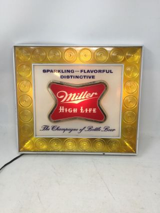 Vintage Miller High Life Light Up Beer Sign