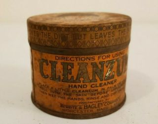 Oilzum Cleanzum Motor Oil Vintage Hand Cleaner Tin Can Advertising Early 1900 