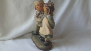 Vintage 1976 ANRI ITALY Raggedy Ann & Andy Bobbs - Merrill Co wood carved figurine 3