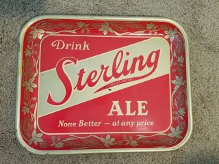 Sterling Ale Beer Tray Sign Vintage Old Bar Liquor Store Drink Decor