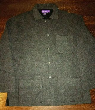 Ralph Lauren Purple Label Charcoal Cashmere Cardigan Jacket Xl Rare