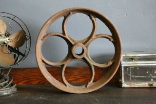 Vintage Railroad Cart Cast Iron Wheel Industrial Coffee Table Hit Miss Engine