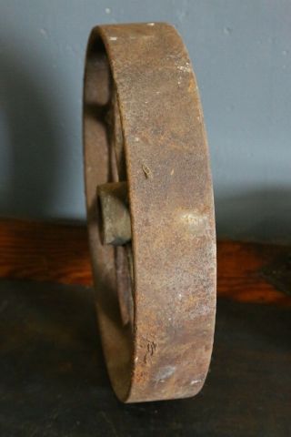 Vintage Railroad Cart Cast Iron Wheel Industrial Coffee Table Hit Miss Engine 6