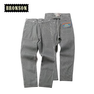Bronson Vintage Workwear Pants 10oz High Rise Straight Trousers For Men UNWASH 2