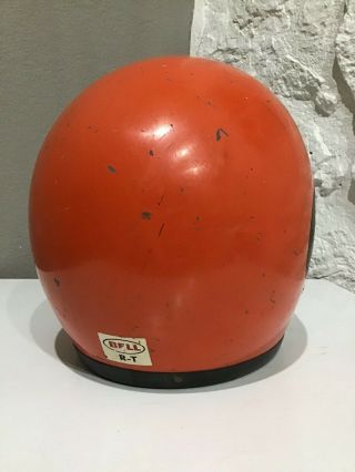 Vintage BELL RT Toptex Orange Racing MOTORCYCLE HELMET sz 6 7/8 4