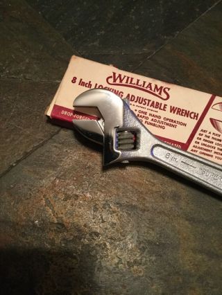 Vintage J.  H.  Williams & Co.  Apl - 8 8 " Locking Adjustable Wrench Chrome